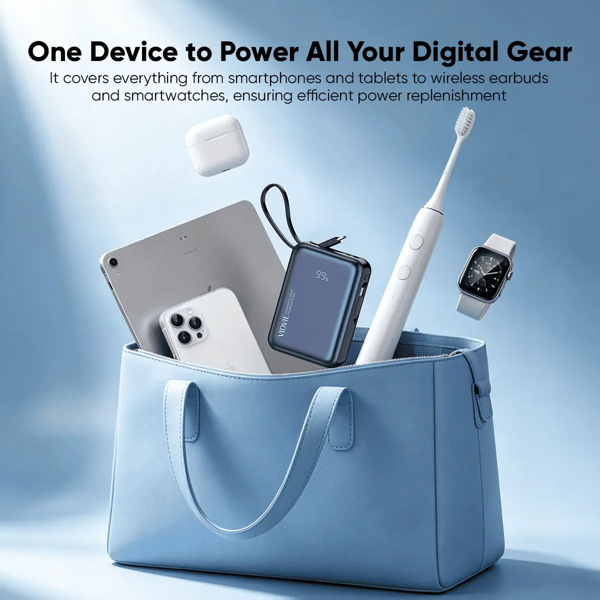 Power Bank Vidvie Carga Rápida Teléfonos, Tablets y notebooks (45W)
