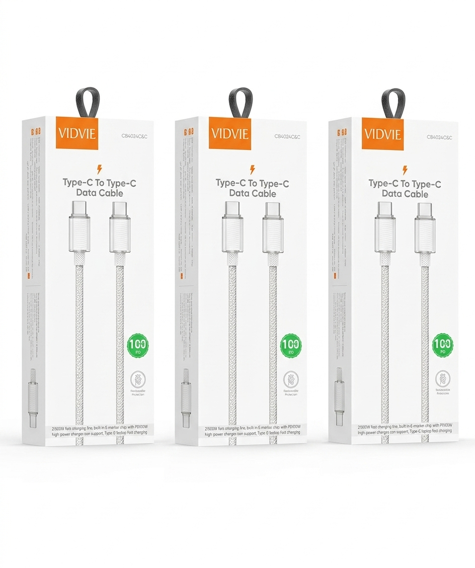 Pack 3 Cables Tipo-c a Tipo-c 100w PD Carga rápida y segura, Trenzado reforzado.