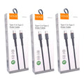 Pack 3 cables Tipo-c a Tipo-c 60w. Carga rápida y segura, Trenzado reforzado.